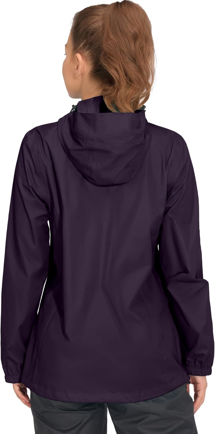 image:imageLittle Donkey Andy Womens Waterproof Hooded Rain Jacket Packable Lightweight amp Windproof Outer Windbreaker Ideal Outdoor Layer For Hiking Travel Fishing amp Outdoor ActivitiesPurple