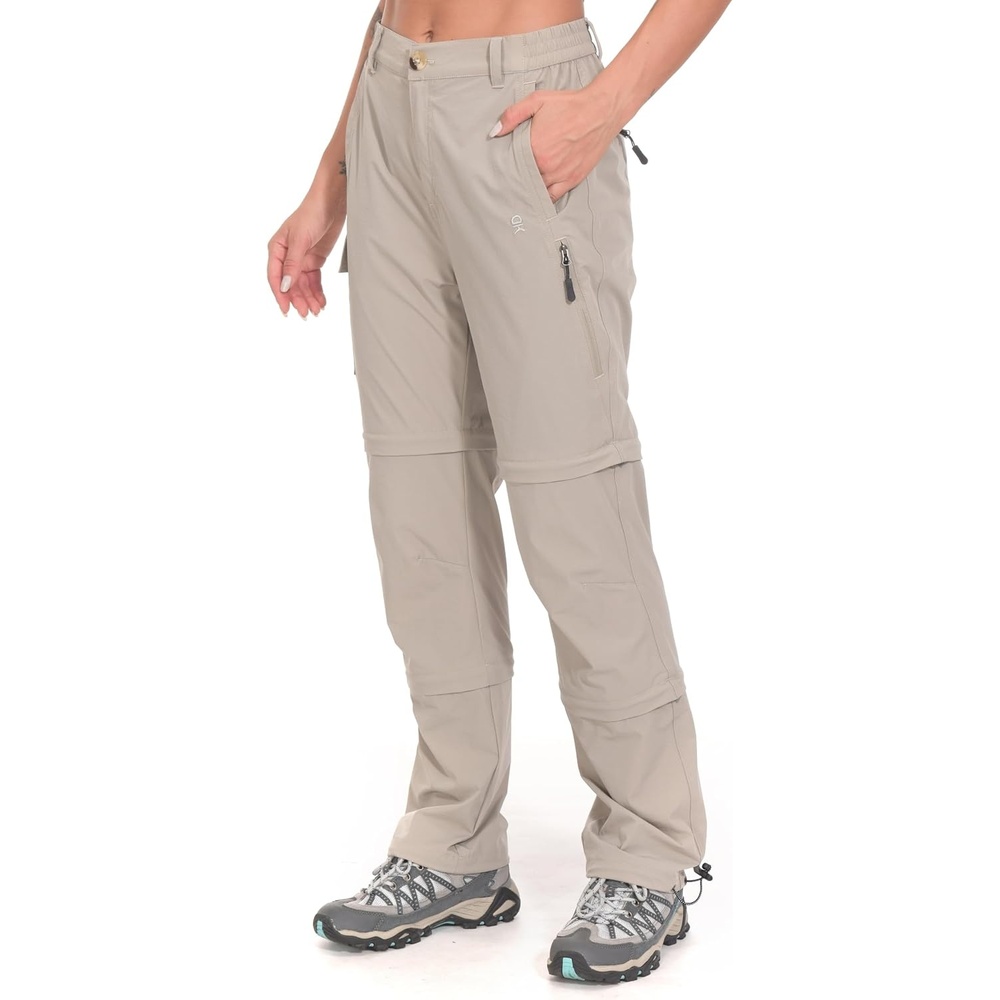 image:imageLittle Donkey Andy Womens Convertible Pants 3 in 1 Zip Off Hiking Pants 7 Pockets Quick Dry Water Resistant Stretch 3in1 Zip off 3 Legs Sun Protection UPF 50 for Outdoor Hiking amp SafariKhaki