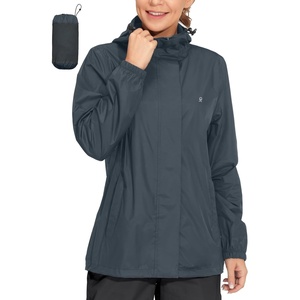 Little Donkey Andy Women’s Packable Waterproof Hooded Rain Jacket | Windproof outdoor windbreaker suitable for hiking travel fishing camping and daily outdoor trips(Dark Gray)