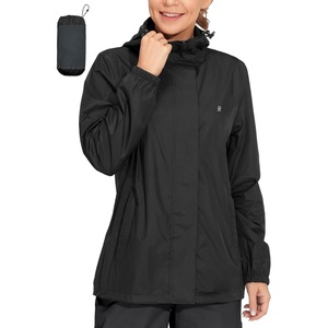 Little Donkey Andy Women’s Packable Waterproof Hooded Rain Jacket | Windproof outdoor windbreaker suitable for hiking travel fishing camping and daily outdoor trips(Black)