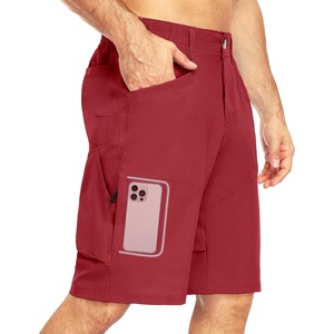Little Donkey Andy Mens Hiking Cargo Short Waterproof Golf Short, 9 Pockets | Quick Dry, Lightweight, Breathable, Stretchy, Ripstop, Elastic Waist, UPF 50+, Outdoor, Casual, Work, Fishing, Sport, Camping(Red)