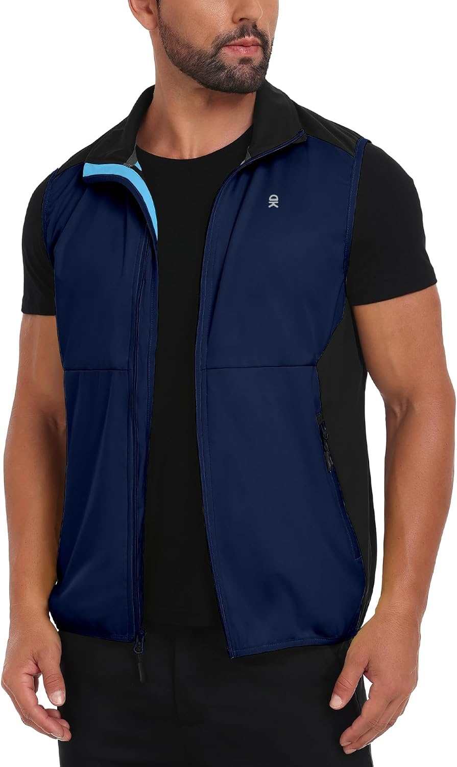 image:imageLittle Donkey Andy Mens Softshell Vest Lightweight Windproof Waterproof Windproof WaterResistant Shell 4Way Stretch Fabric Lightweight Softshell Vest Outdoor Running Cycling Golf Hiking TravelReflective Blue