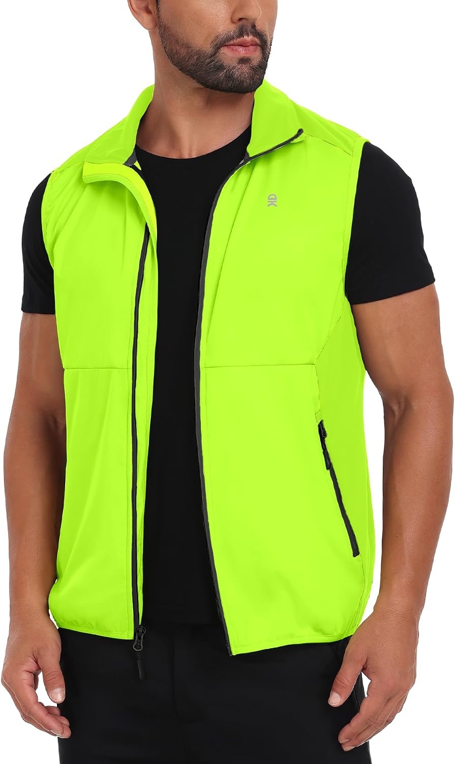 image:imageLittle Donkey Andy Mens Softshell Vest Lightweight Windproof Waterproof Windproof WaterResistant Shell 4Way Stretch Fabric Lightweight Softshell Vest Outdoor Running Cycling Golf Hiking TravelReflective Yellow