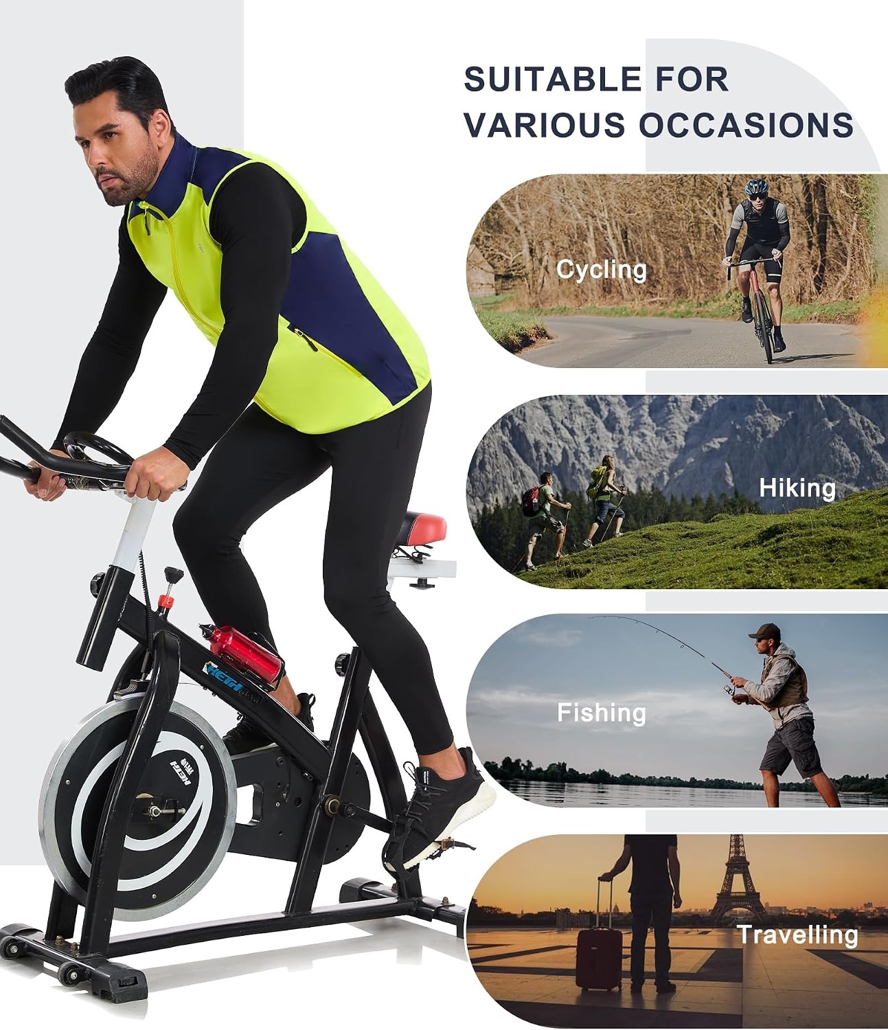 image:imageLittle Donkey Andy Mens Softshell Vest Lightweight Windproof Waterproof Windproof WaterResistant Shell 4Way Stretch Fabric Lightweight Softshell Vest Outdoor Running Cycling Golf Hiking TravelBasic Yellow