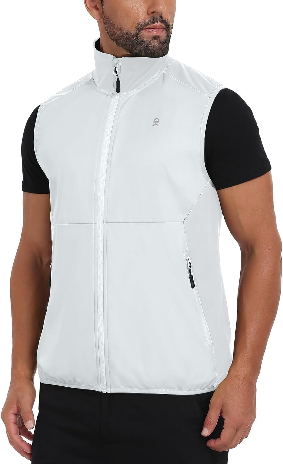 image:imageLittle Donkey Andy Mens Softshell Vest Lightweight Windproof Waterproof Windproof WaterResistant Shell 4Way Stretch Fabric Lightweight Softshell Vest Outdoor Running Cycling Golf Hiking TravelReflective White