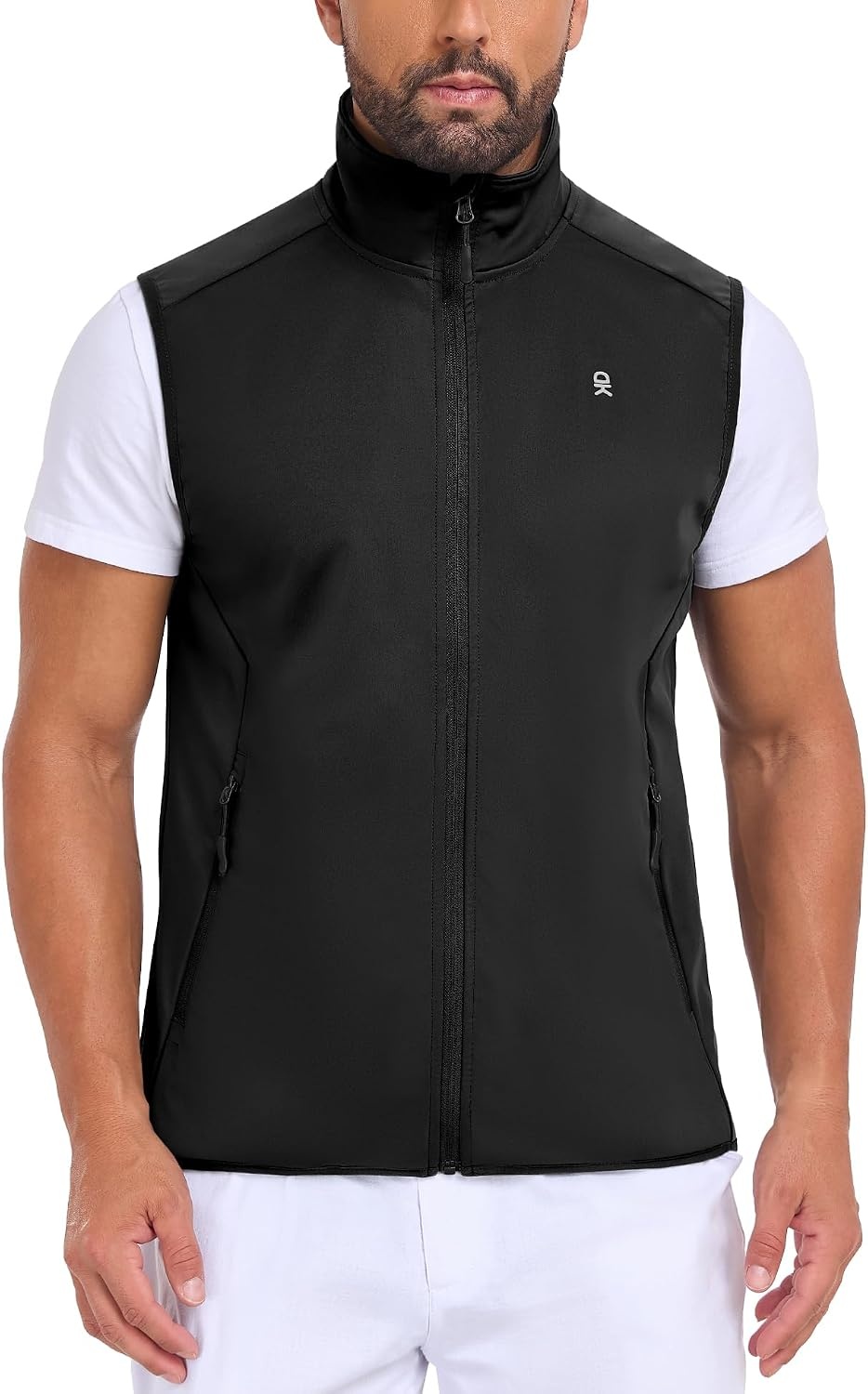 image:imageLittle Donkey Andy Mens Softshell Vest Lightweight Windproof Waterproof Windproof WaterResistant Shell 4Way Stretch Fabric Lightweight Softshell Vest Outdoor Running Cycling Golf Hiking TravelBasic Black