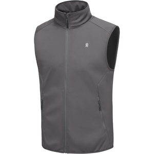 Little Donkey Andy Men’s Softshell Vest Lightweight Windproof Waterproof | Windproof Water-Resistant Shell, 4-Way Stretch Fabric, Lightweight Softshell Vest, Outdoor Running Cycling Golf Hiking Travel(Basic Gray)
