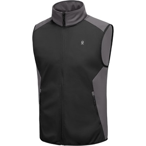 Little Donkey Andy Men’s Softshell Vest Lightweight Windproof Waterproof | Windproof Water-Resistant Shell, 4-Way Stretch Fabric, Lightweight Softshell Vest, Outdoor Running Cycling Golf Hiking Travel(Basic Black Gray)