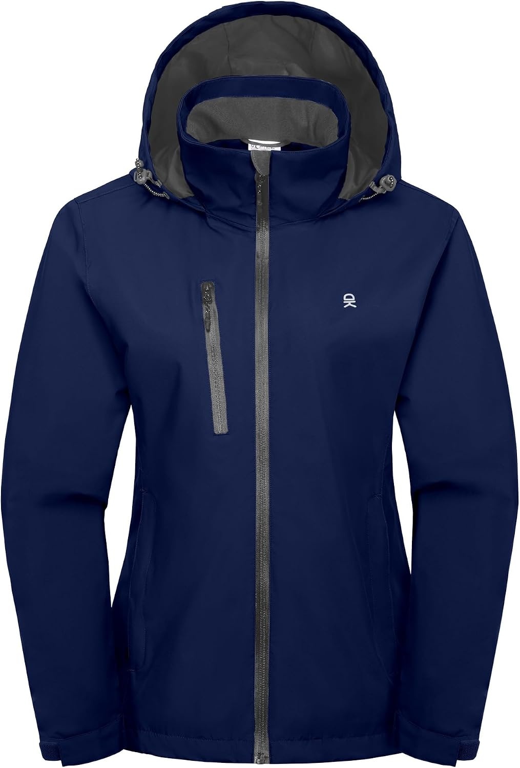 image:imageLittle Donkey Andy Womens Rain Jacket Packable Waterproof Raincoat HoodedDark Blue