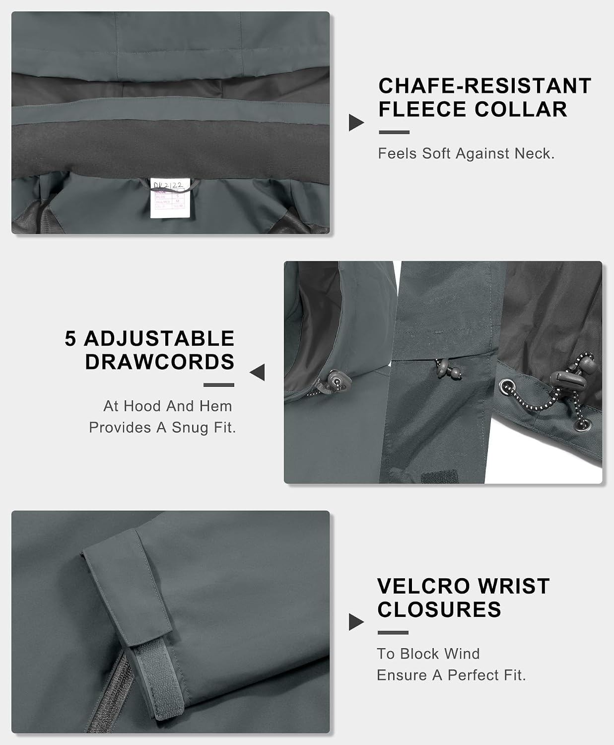 image:imageLittle Donkey Andy Womens Rain Jacket Packable Waterproof Raincoat HoodedGrey