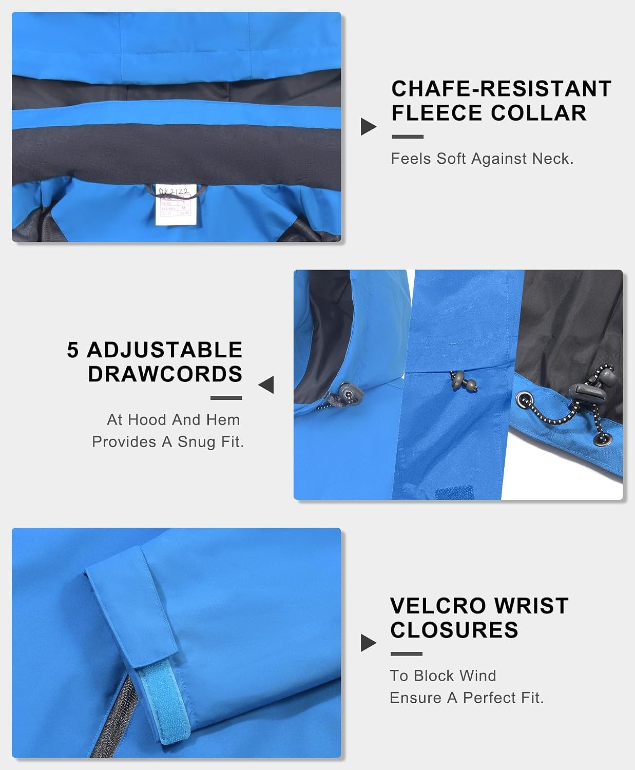 image:imageLittle Donkey Andy Womens Rain Jacket Packable Waterproof Raincoat HoodedOcean Blue
