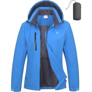 Little Donkey Andy Women’s Rain Jacket Packable Waterproof Raincoat Hooded(Ocean Blue)
