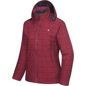 Little Donkey Andy Women’s Rain Jacket Packable Waterproof Raincoat Hooded(Red Plaid)