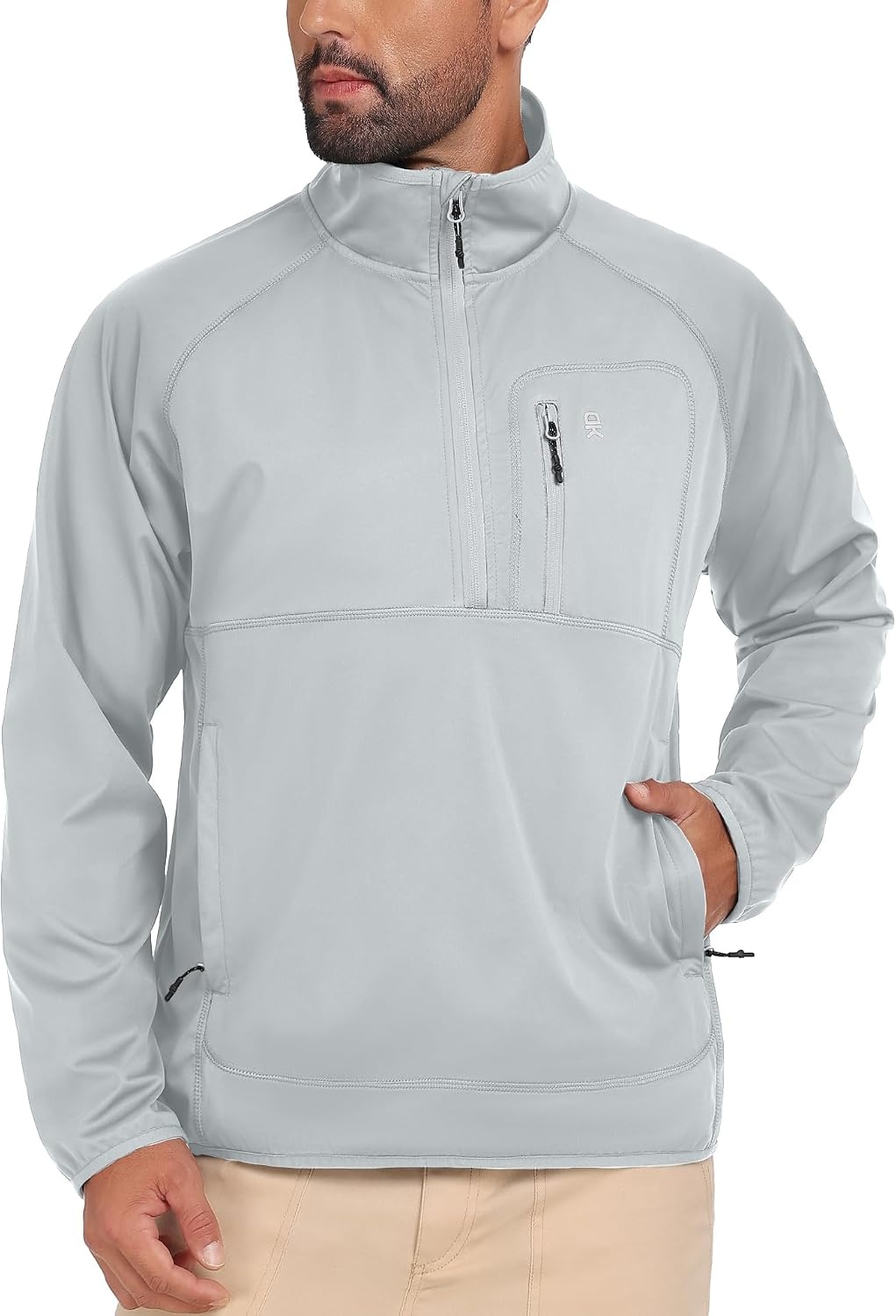 image:imageLittle Donkey Andy Mens Golf Pullover Windbreaker Quarter Zip Golf JacketWhite