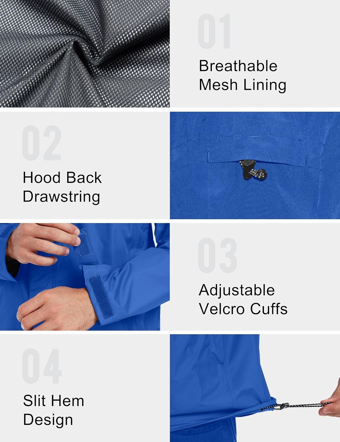 image:imageLittle Donkey Andy Mens Waterproof Rain Jacket Outdoor Raincoat for HikingA16dark Blue
