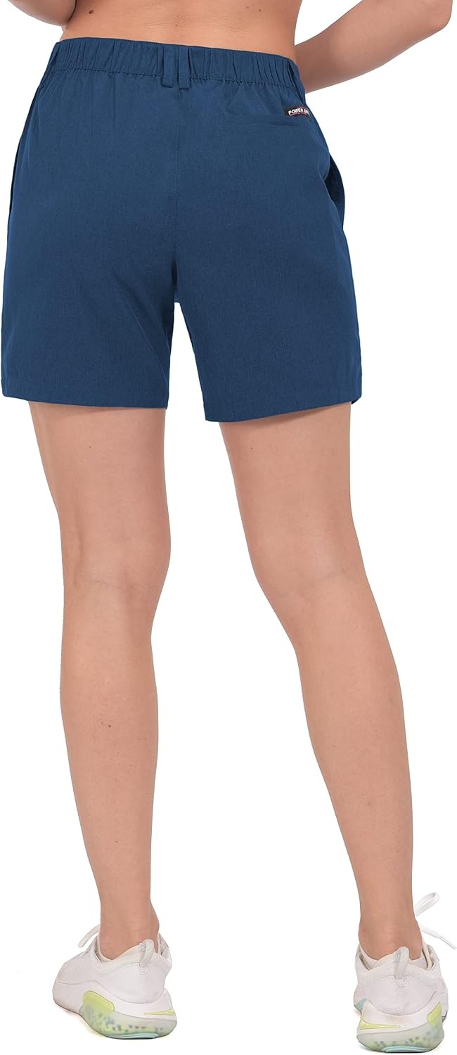 image:imageLittle Donkey Andy Womens Bermuda Quick Dry Lightweight Stretch Shorts Golf Hiking TravelDark Blue Heather