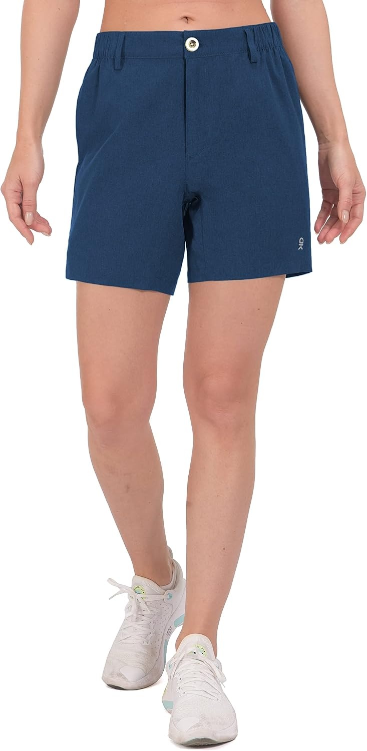image:imageLittle Donkey Andy Womens Bermuda Quick Dry Lightweight Stretch Shorts Golf Hiking TravelDark Blue Heather