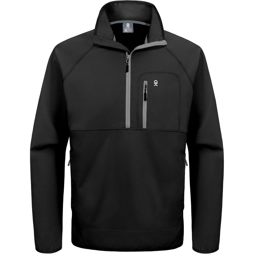 image:imageLittle Donkey Andy Mens Golf Pullover Windbreaker Quarter Zip Golf JacketBlack