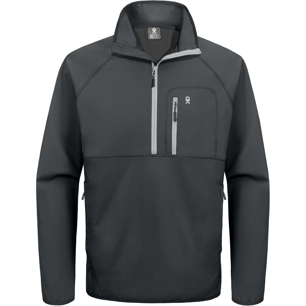 image:imageLittle Donkey Andy Mens Golf Pullover Windbreaker Quarter Zip Golf JacketGrey