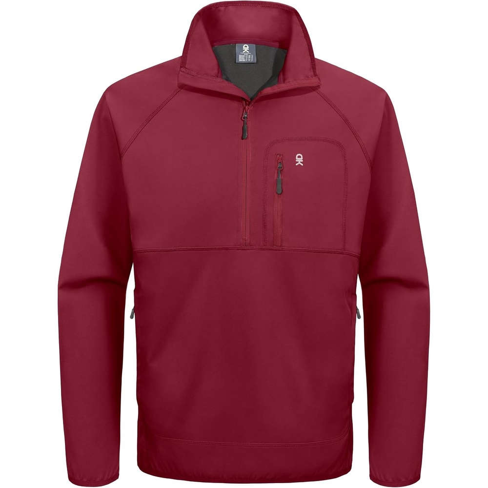 image:imageLittle Donkey Andy Mens Golf Pullover Windbreaker Quarter Zip Golf JacketRed