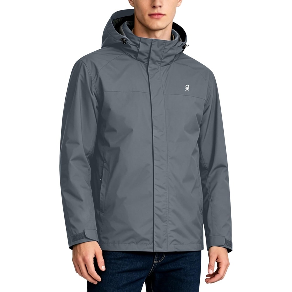 image:imageLittle Donkey Andy Mens Waterproof Rain Jacket Outdoor Raincoat for HikingA3gray