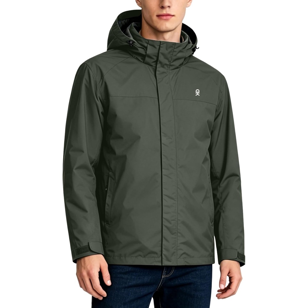 image:imageLittle Donkey Andy Mens Waterproof Rain Jacket Outdoor Raincoat for HikingA5military Olive