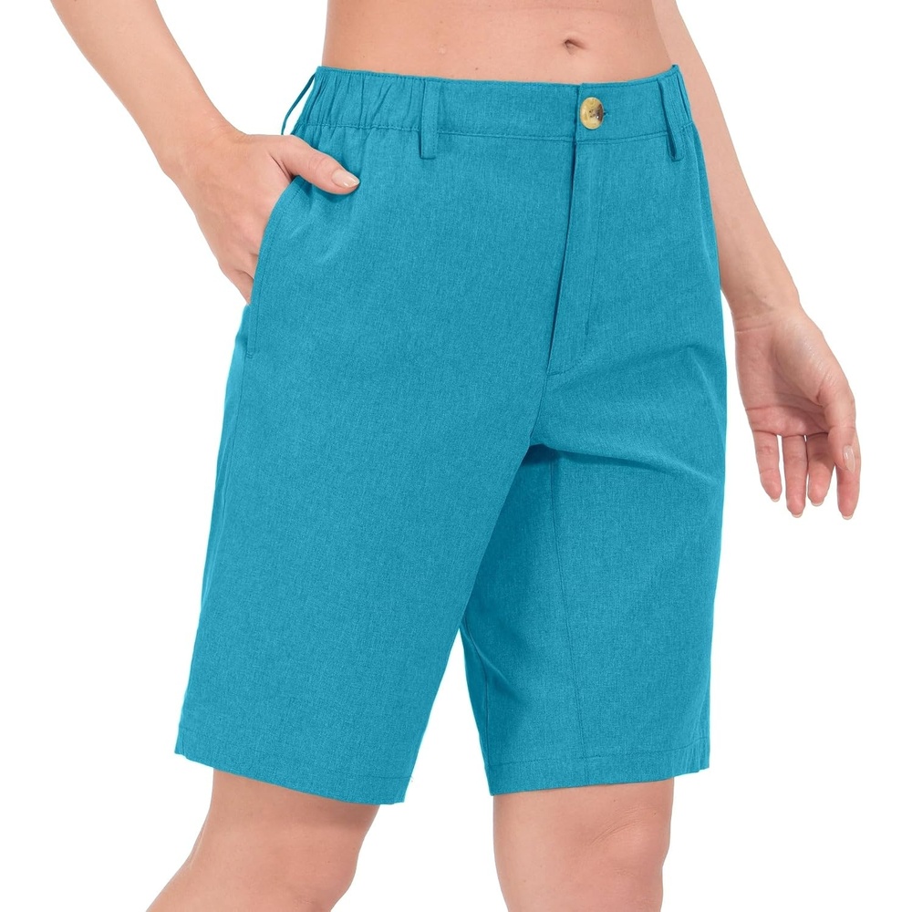 image:imageLittle Donkey Andy Womens Bermuda Quick Dry Lightweight Stretch Shorts Golf Hiking TravelA Vivid Blue Heather
