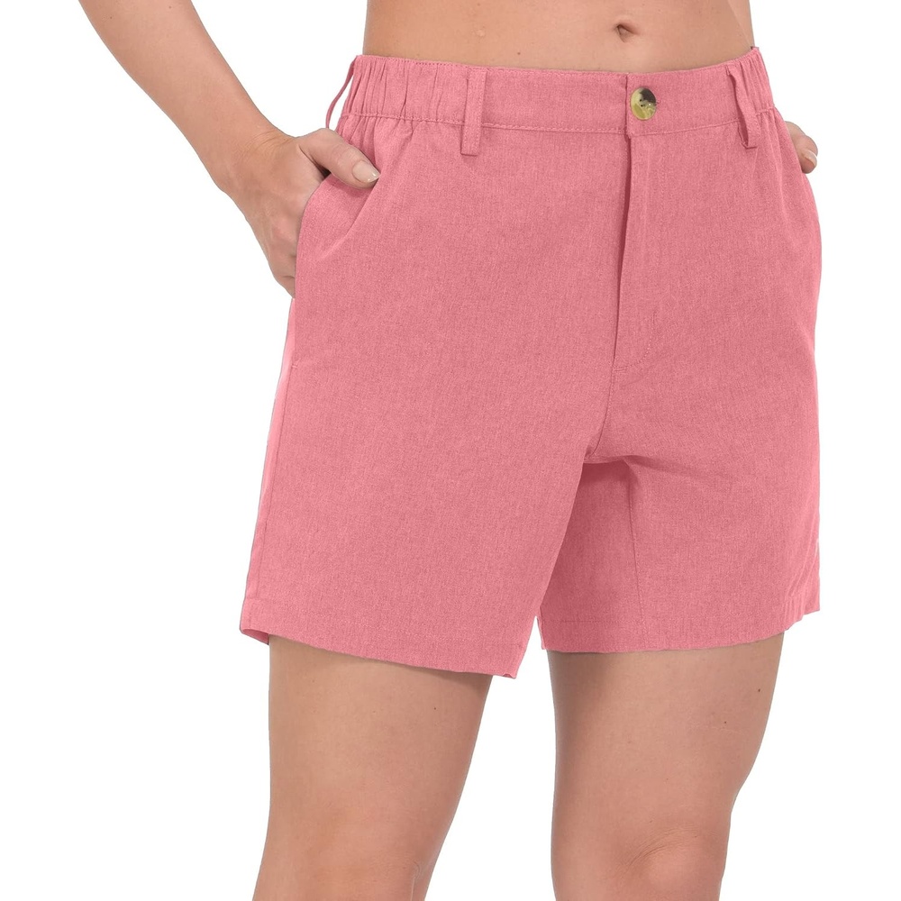 image:imageLittle Donkey Andy Womens Bermuda Quick Dry Lightweight Stretch Shorts Golf Hiking TravelRose Red Heather