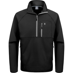 Little Donkey Andy Men’s Golf Pullover Windbreaker Quarter Zip Golf Jacket(Black)