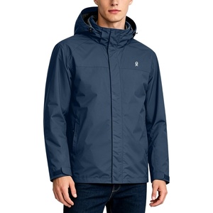 Little Donkey Andy Men’s Waterproof Rain Jacket Outdoor Raincoat for Hiking(A12.black Blue)
