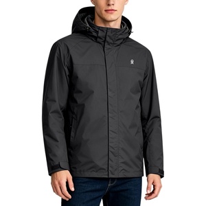 Little Donkey Andy Men’s Waterproof Rain Jacket Outdoor Raincoat for Hiking(A1.black)