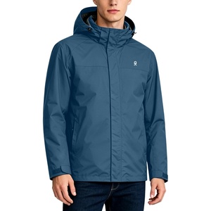 Little Donkey Andy Men’s Waterproof Rain Jacket Outdoor Raincoat for Hiking(A2.blue Mirage)