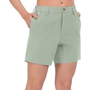 Little Donkey Andy Women’s Bermuda Quick Dry Lightweight Stretch Shorts Golf Hiking Travel(Cameo Green Heather)