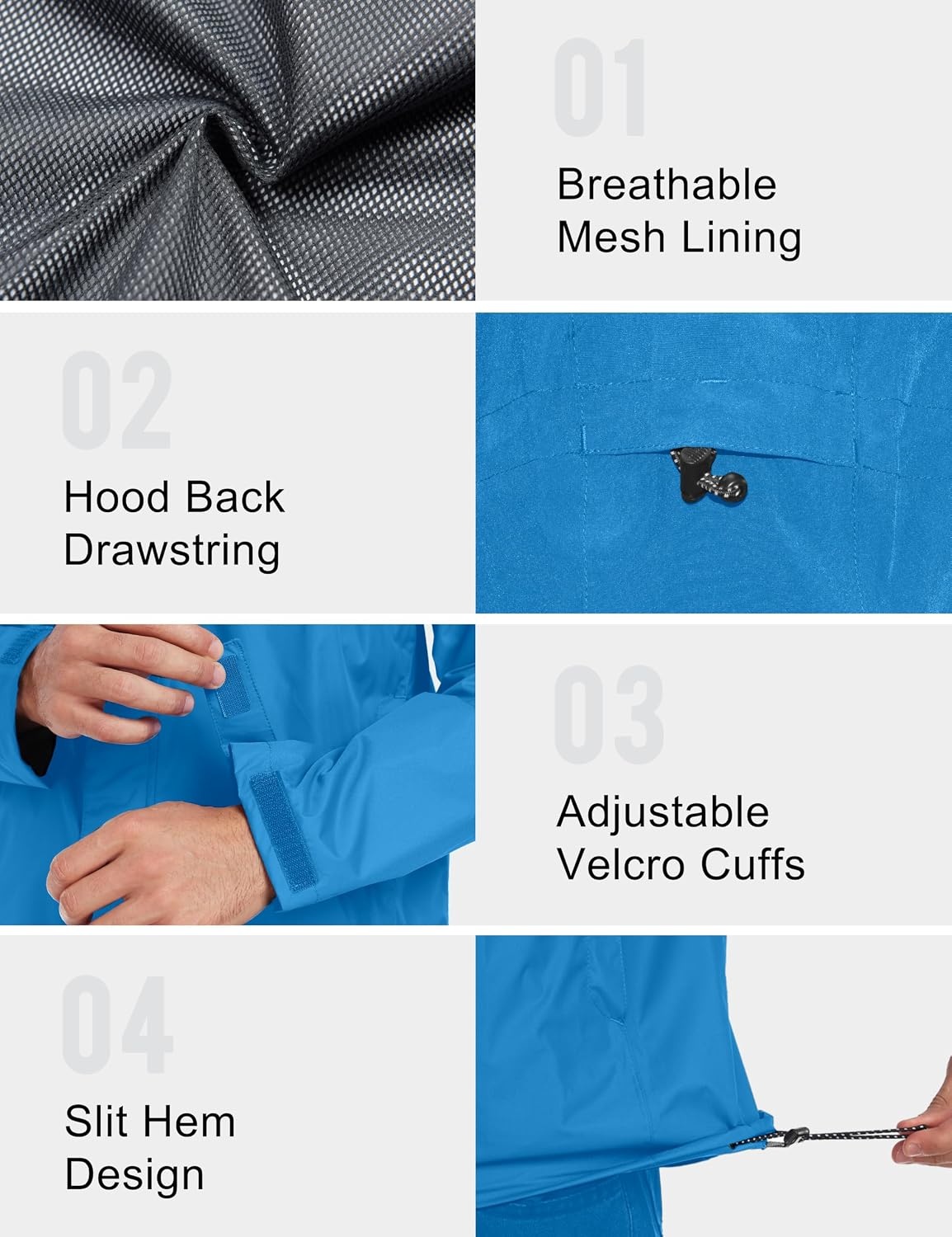 image:imageLittle Donkey Andy Mens Waterproof Rain Jacket Outdoor Raincoat for HikingA11seaport
