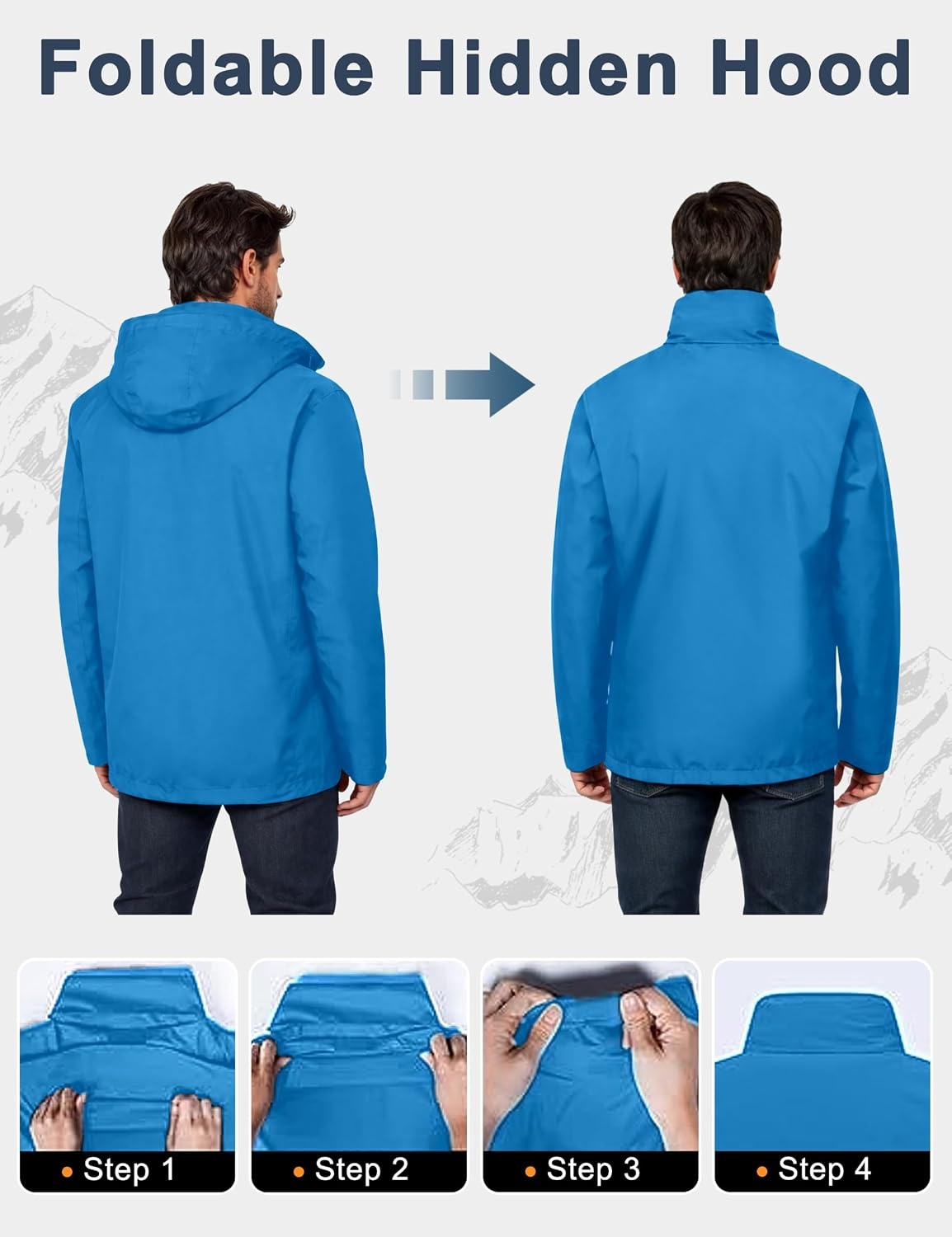 image:imageLittle Donkey Andy Mens Waterproof Rain Jacket Outdoor Raincoat for HikingA11seaport