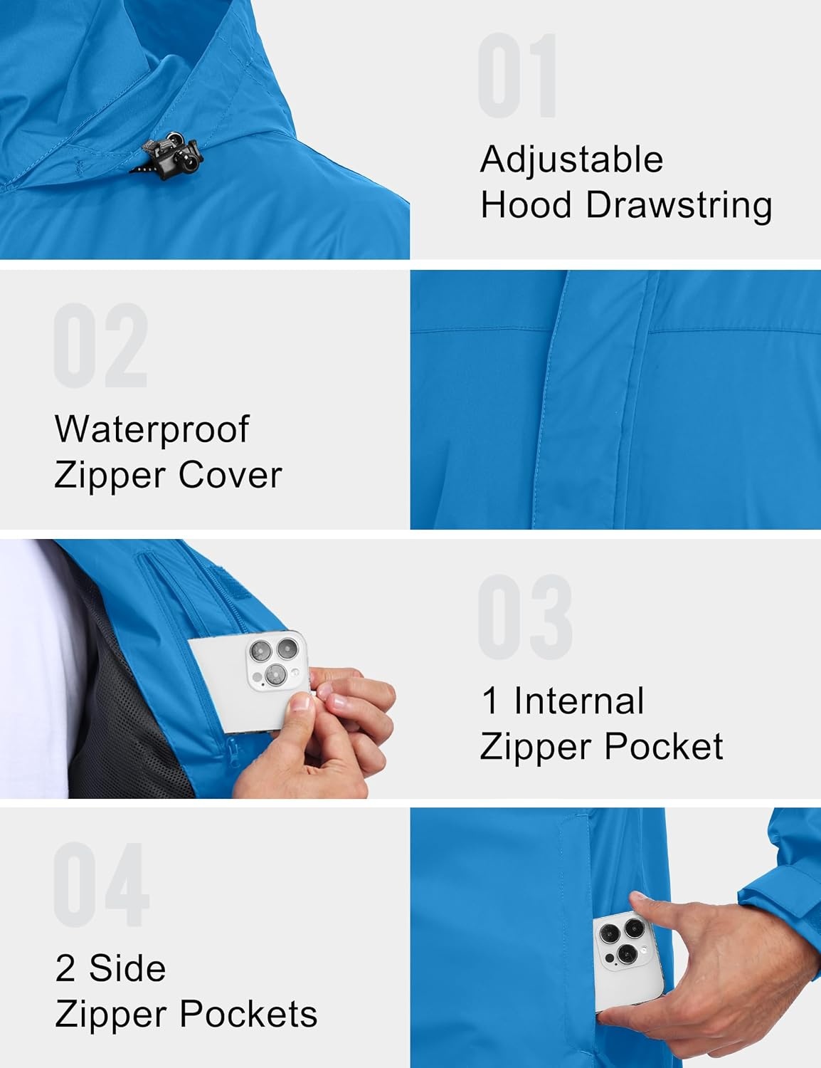 image:imageLittle Donkey Andy Mens Waterproof Rain Jacket Outdoor Raincoat for HikingA11seaport