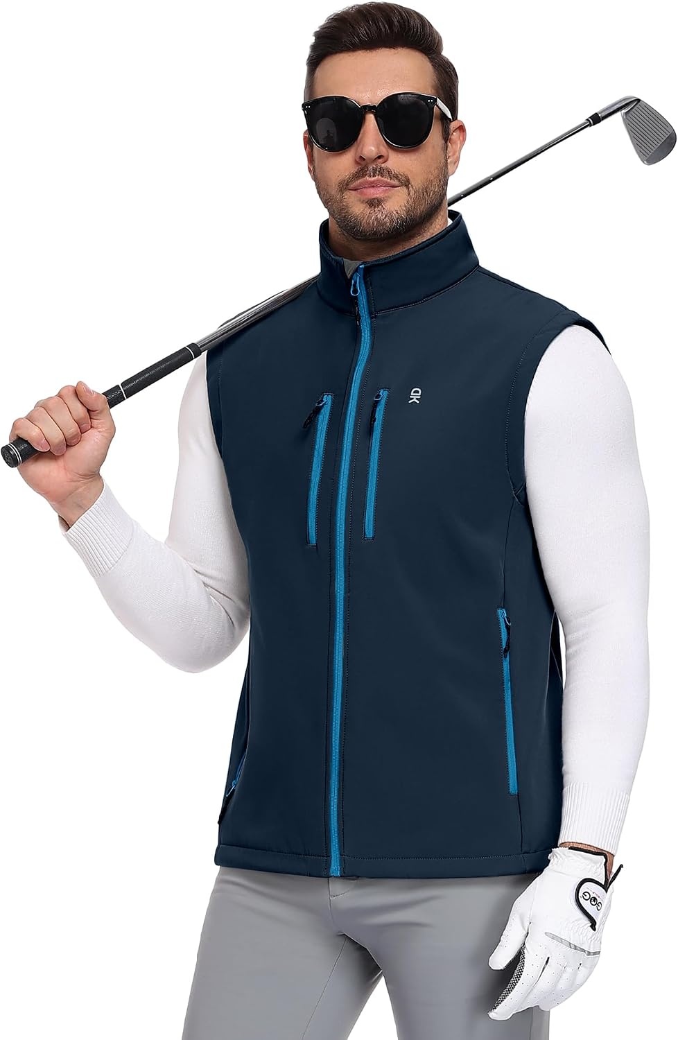 image:imageLittle Donkey Andy Mens Fleece Softshell Vest With Multi PocketsBlue