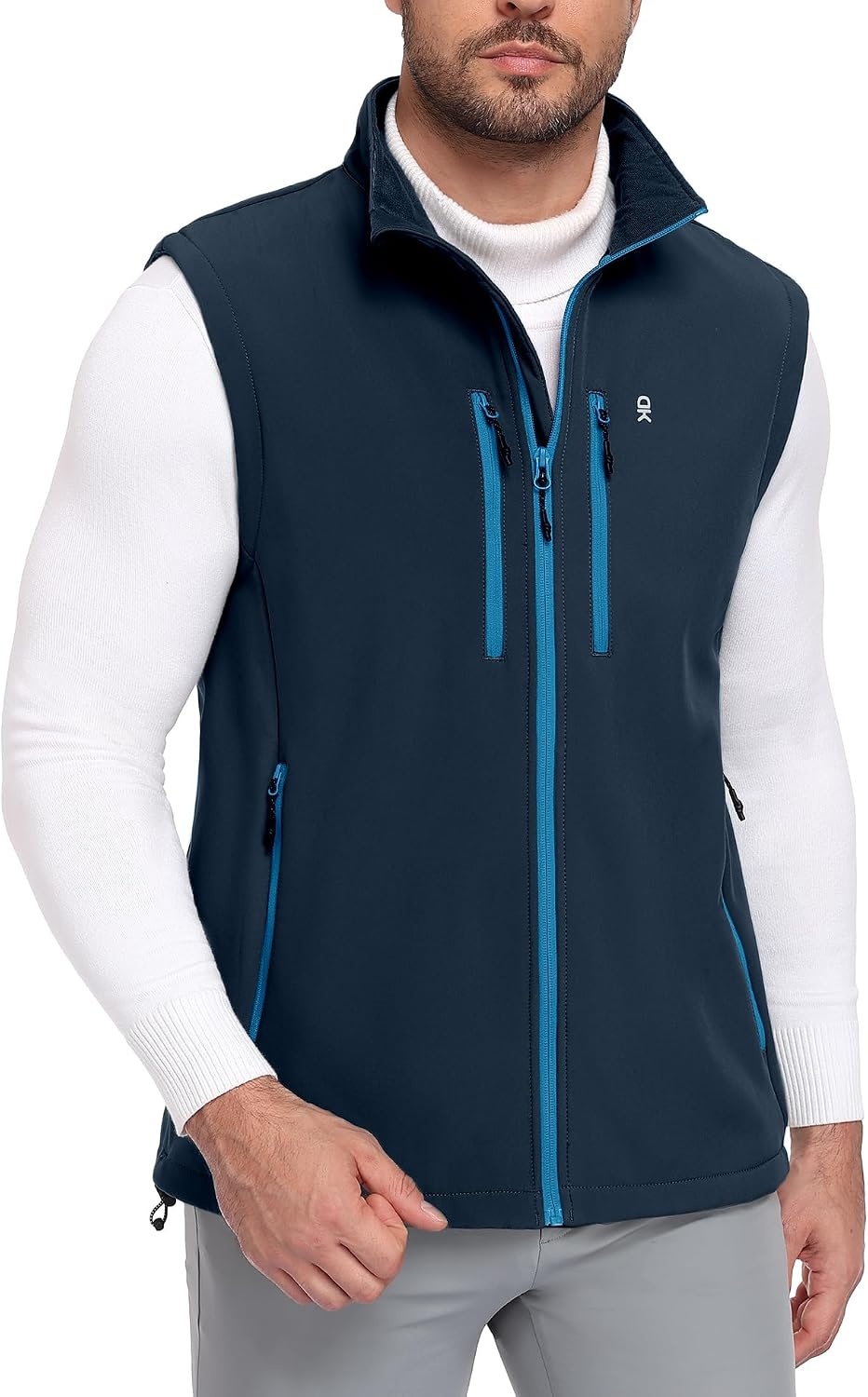 image:imageLittle Donkey Andy Mens Fleece Softshell Vest With Multi PocketsBlue