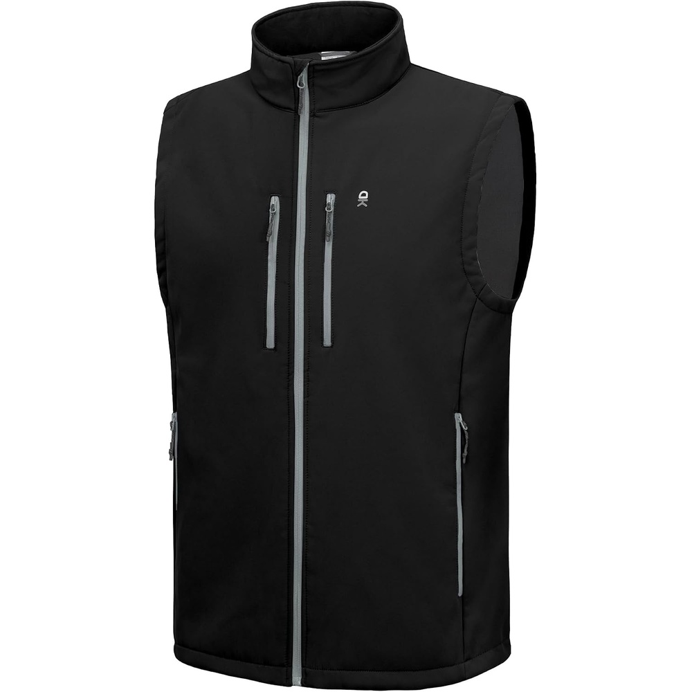 image:imageLittle Donkey Andy Mens Fleece Softshell Vest With Multi PocketsBlack