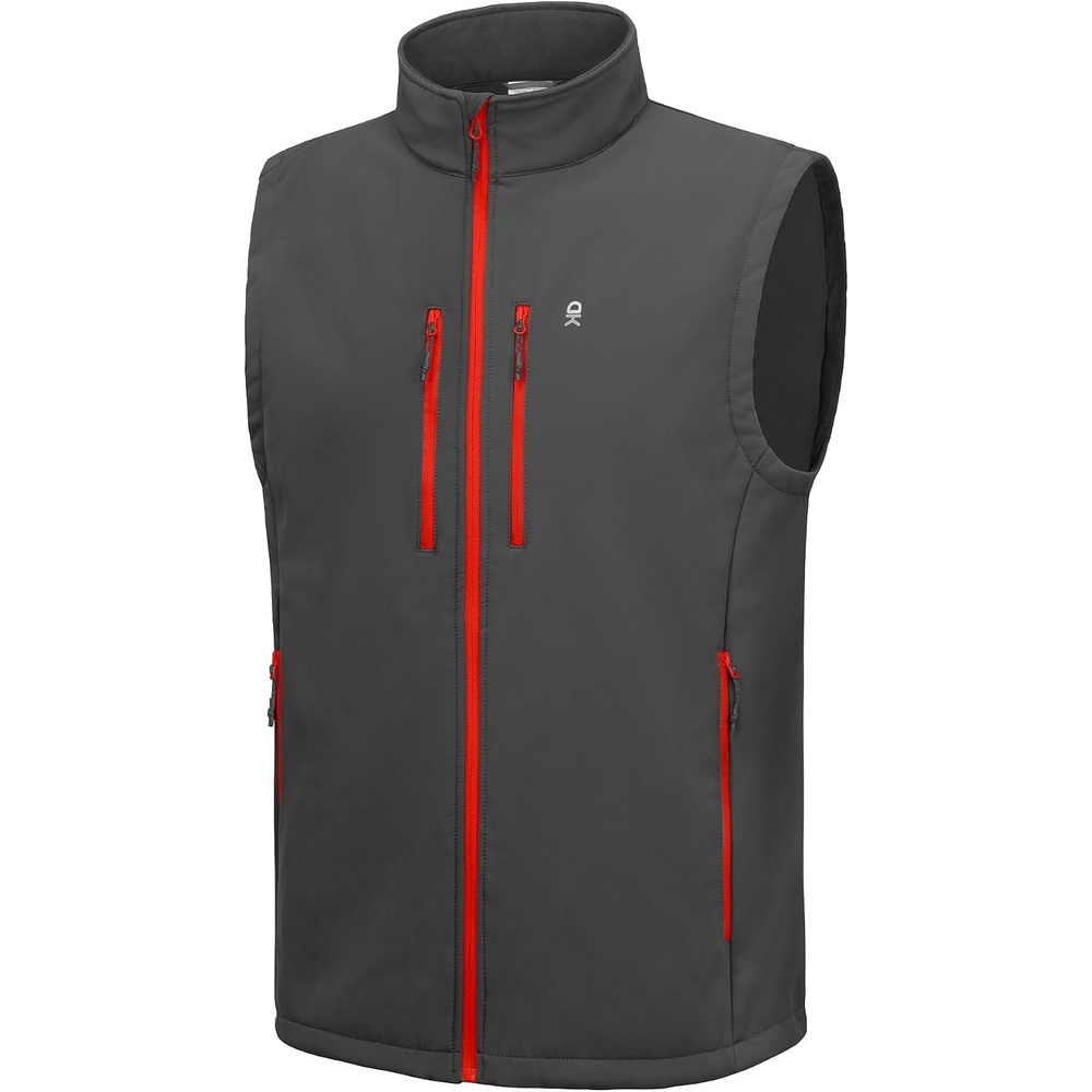 image:imageLittle Donkey Andy Mens Fleece Softshell Vest With Multi PocketsDark Grey