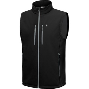 Little Donkey Andy Men’s Fleece Softshell Vest With Multi Pockets(Black)