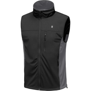 Little Donkey Andy Men’s Softshell Vest Lightweight Windproof Running Golf(Black)