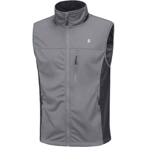 Little Donkey Andy Men’s Softshell Vest Lightweight Windproof Running Golf(Grey)
