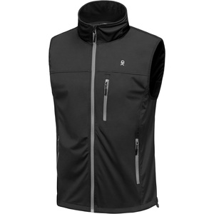 Little Donkey Andy Men’s Softshell Vest Lightweight Windproof Running Golf(Pure Black)