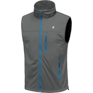 Little Donkey Andy Men’s Softshell Vest Lightweight Windproof Running Golf(Pure Grey)