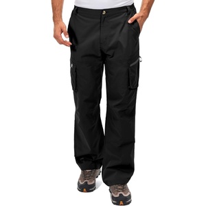 Little Donkey Andy Mens Windproof Elasticity Hiking Pants(Black)