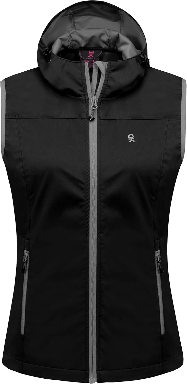 image:imageLittle Donkey Andy Womens Lightweight Softshell VestBlackwith Hood