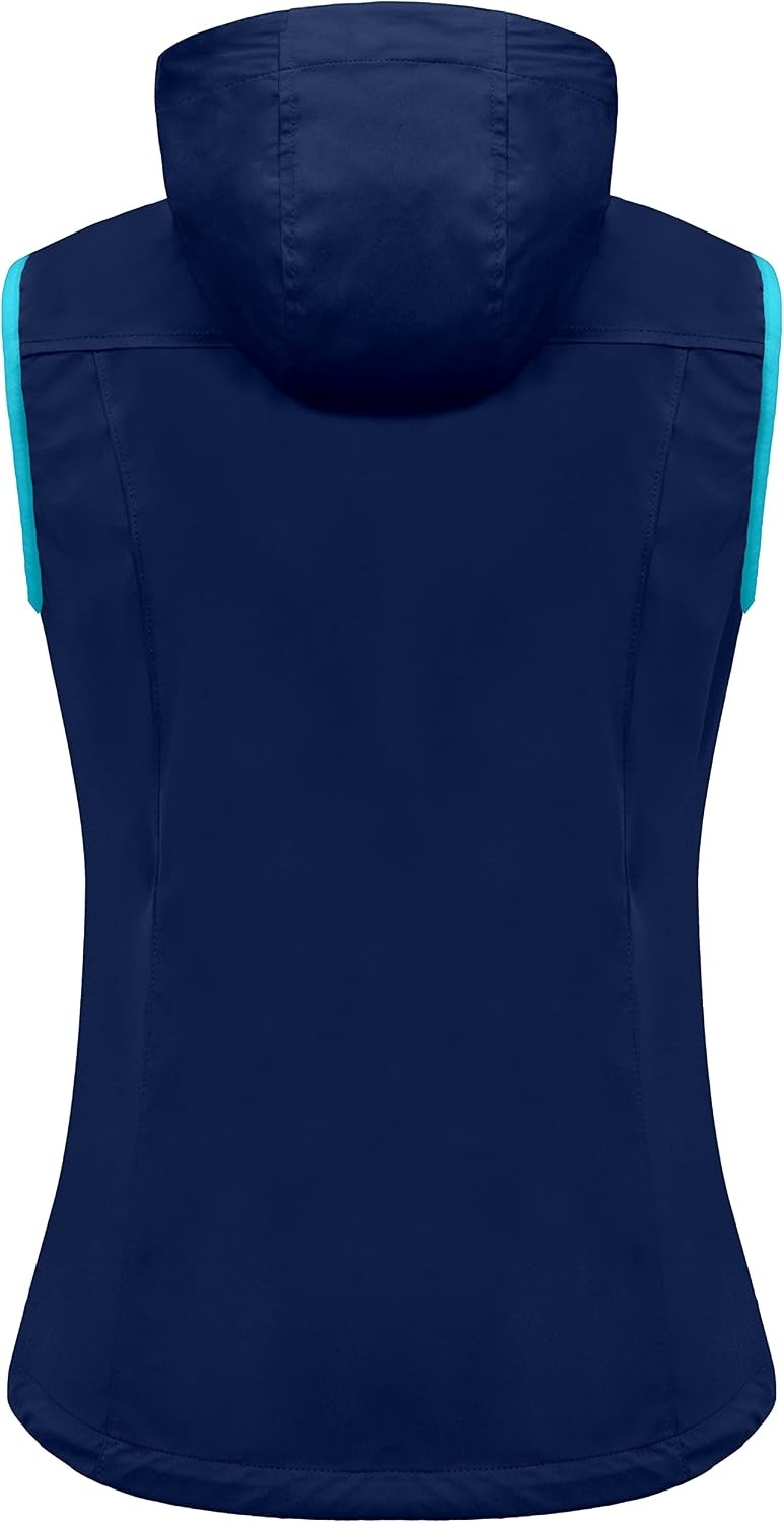 image:imageLittle Donkey Andy Womens Lightweight Softshell VestBlue With Hood
