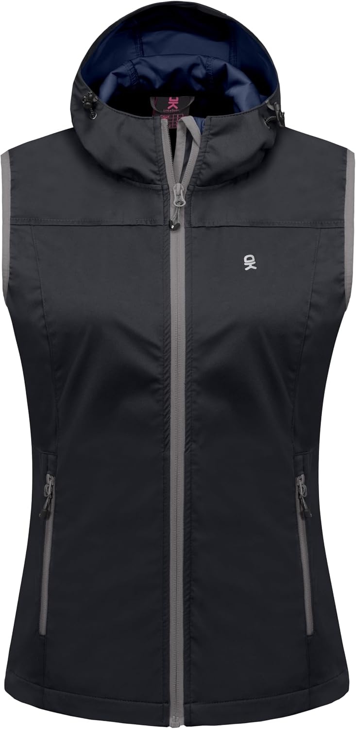 image:imageLittle Donkey Andy Womens Lightweight Softshell VestDark Grey With Hood