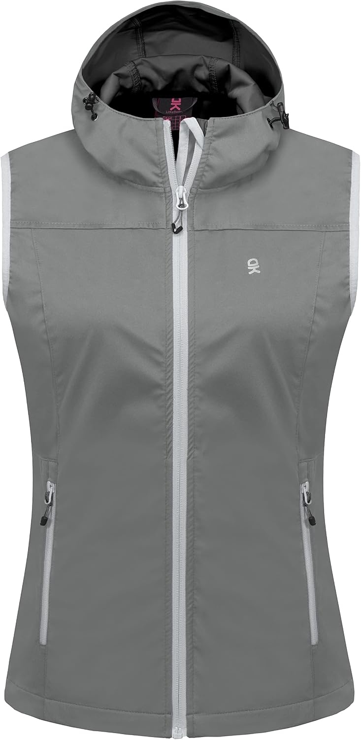 image:imageLittle Donkey Andy Womens Lightweight Softshell VestGray With Hood